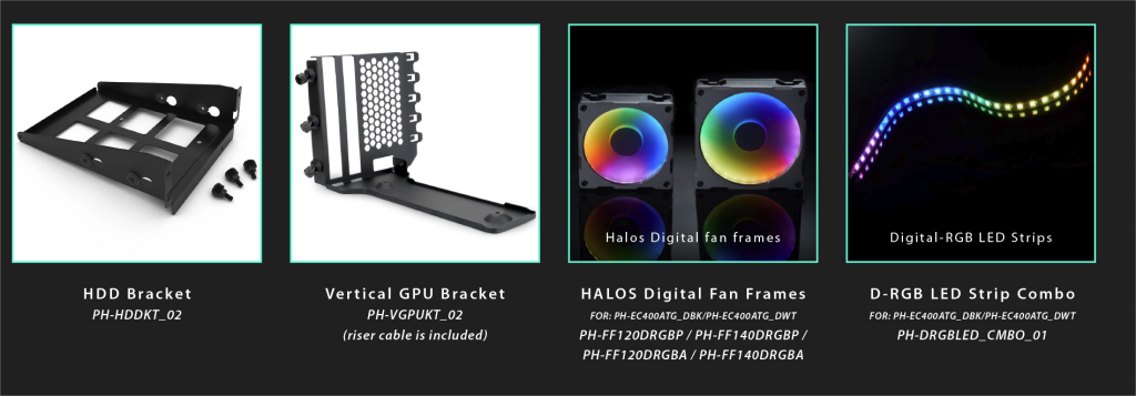 Phanteks Eclipse P400A : Le "A" qui fait la différence! 4 Les différents accessoires compatibles