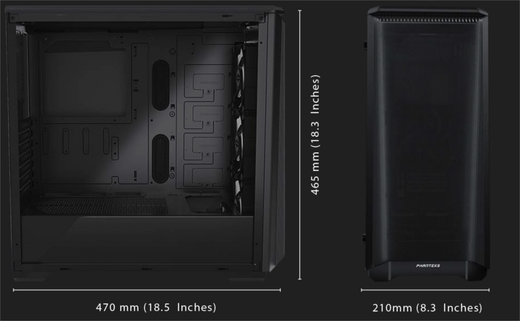Phanteks Eclipse P400A : Le "A" qui fait la différence! 2 Dimensions du boitier
