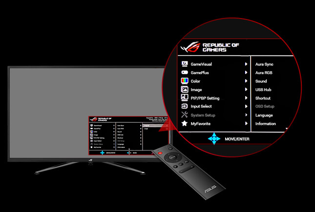 ASUS ROG Strix XG438Q - 43" de bonheur ! 6 Possibilité d'utiliser une télécommande pour l'OSD