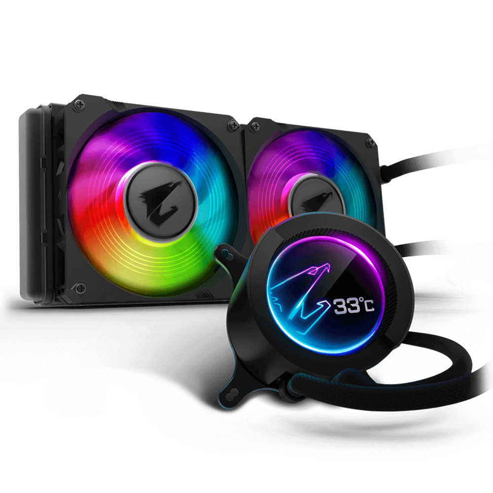 AORUS s'attaque au marché des AIO avec 3 modèles dotés d'un système de monitoring directe 3 gigabyte aorus liquid cpu cooler series kit