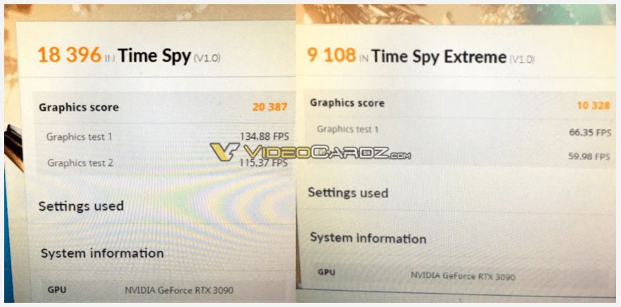 Différents benchmarks de la RTX 3090 11 Capture decran 2020 09 20 162630