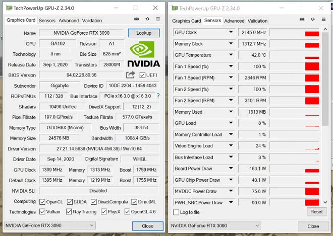 Différents benchmarks de la RTX 3090 3 Screenshot 2020 09 20 NVIDIA GeForce RTX 3090 GPUZ jpg Image JPEG 660 × 469