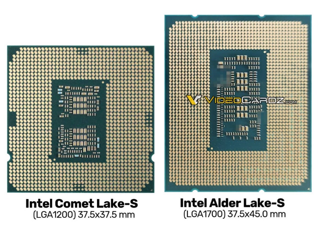 Comparaison taille LGA1200 et LGA 1700