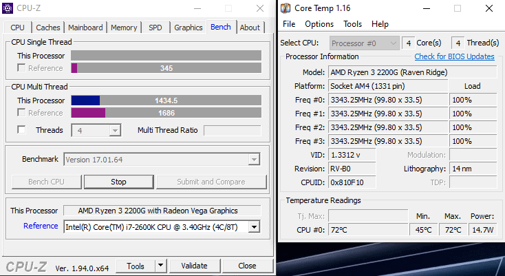 Test de l'ovni InWin B1 2 Bench CPU Z InWin B1