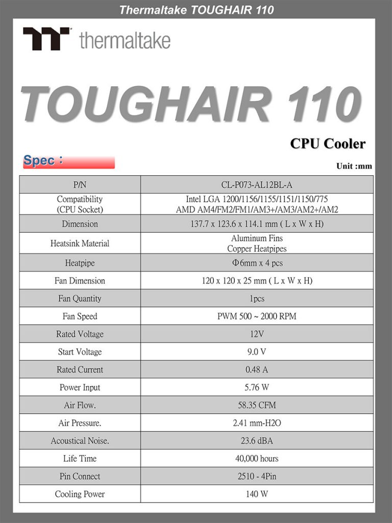 Thermaltake Toughair 110