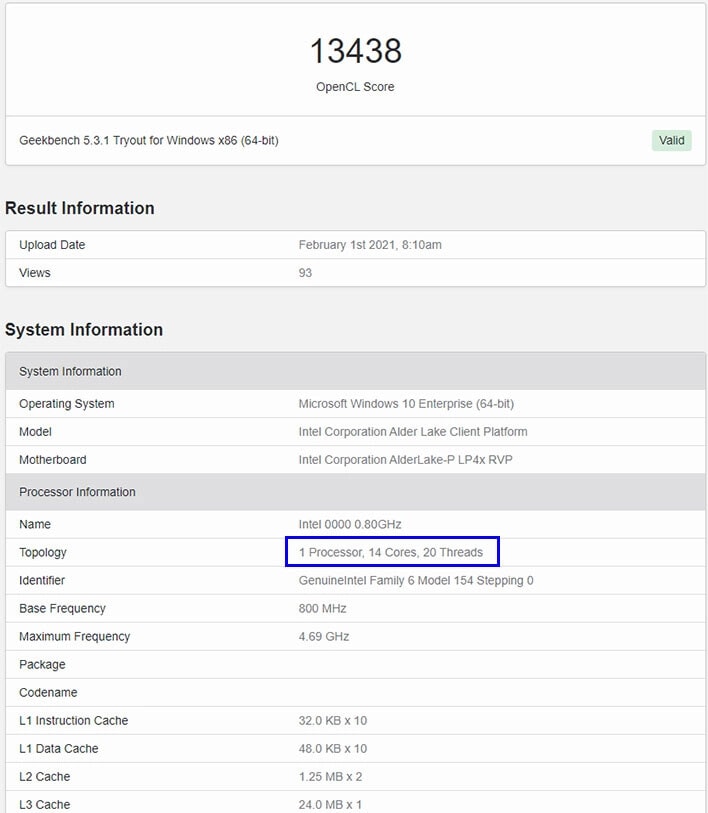 Processeur mobile Intel "Alder Lake-P" sous Geekbench 2 Intel-Alder-Lake
