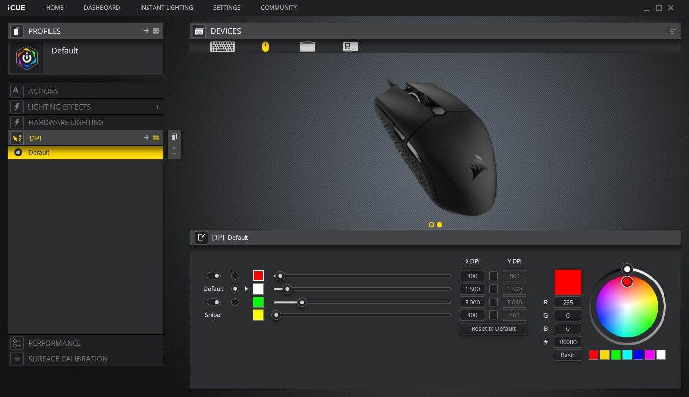 Test de la souris Corsair Katar Pro XT 6 icue5