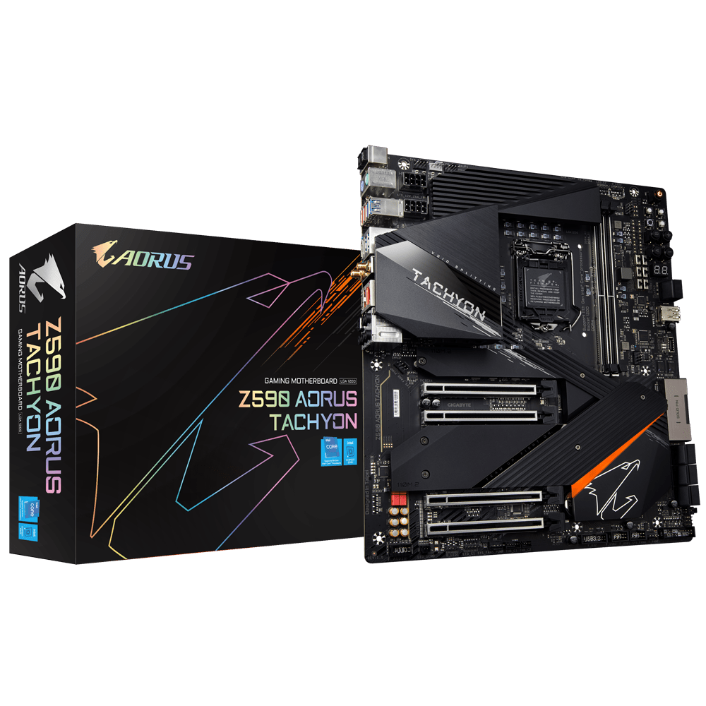 GIGABYTE annonce l'Aorus Z590 Tachyon 2 Gigabyte-Aorus-Z590-Tachyon-01