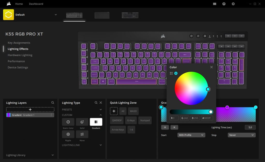 ICUE lightning effect