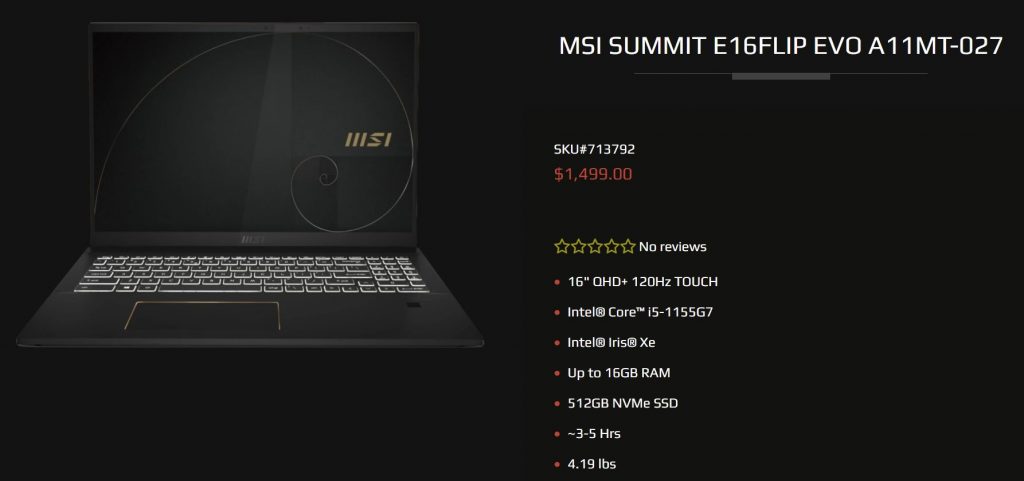 MSI-Summit-i5-1155g7