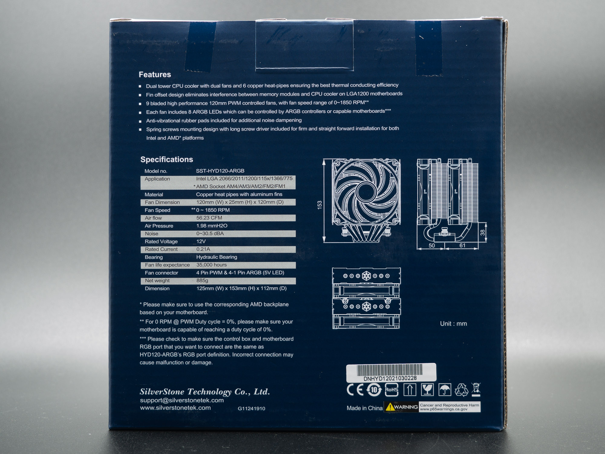 Test SilverStone Hydrogon D120 ARGB 4 Silverstone Hydrogon D120ARGB 3