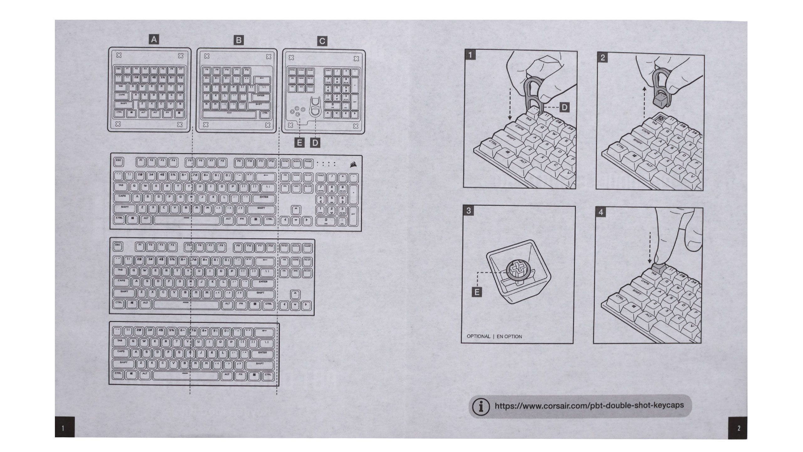 Kit de modification de touches PBT DOUBLE-SHOT PRO de CORSAIR 3 corsair pbt double shot 13