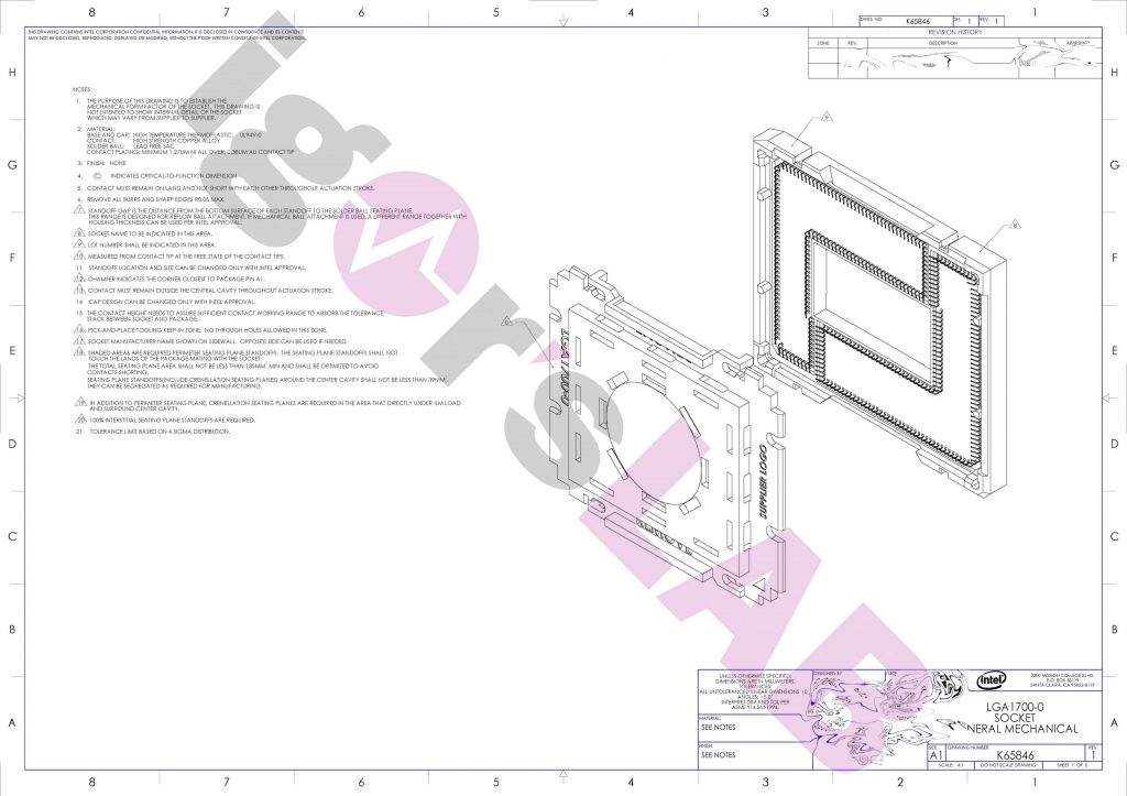 Détails sur le socket LGA1700 d'Intel Alder Lake 5 Intel ALder Lake LGA1700 socket pins 1
