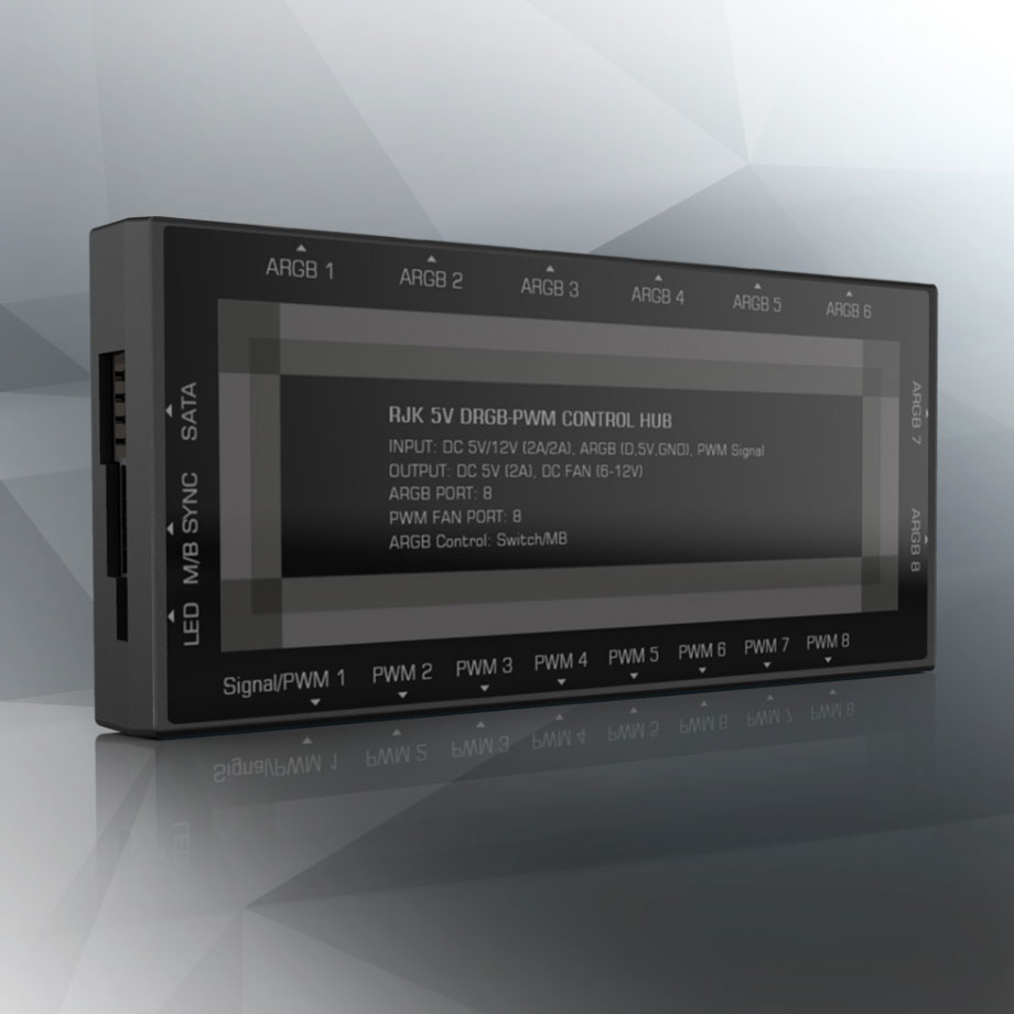Raijintek hub RJK 5V DRGB-PWM : jusqu'à huit ventilateurs ! 4 hub raijintek 004