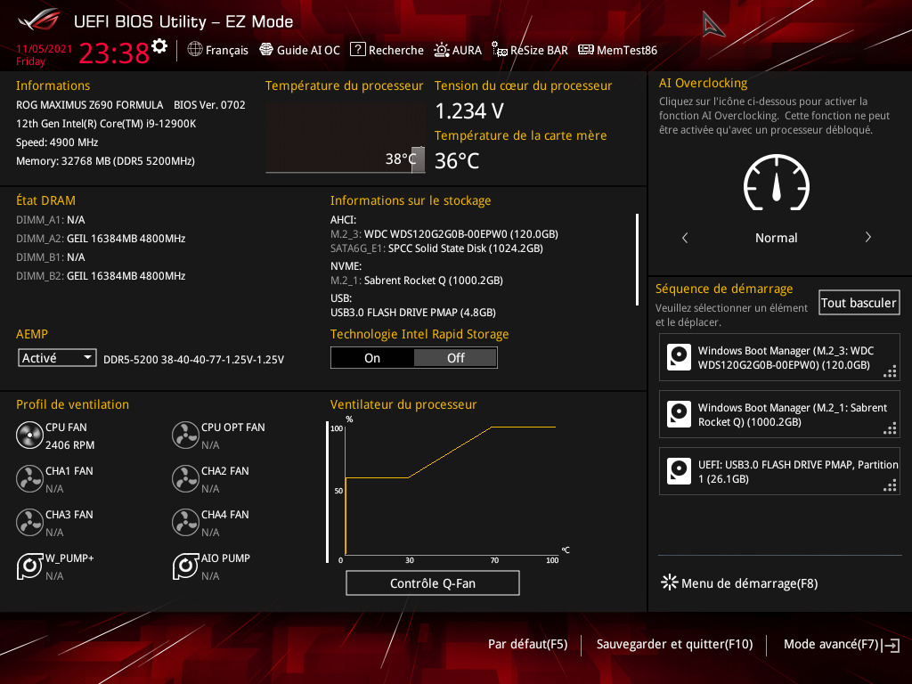 Rog Maximus Z690 Extreme Glacial : La Carte Ultime 2 Caputre Bios ASUS ROG Maximus Z690 Formula