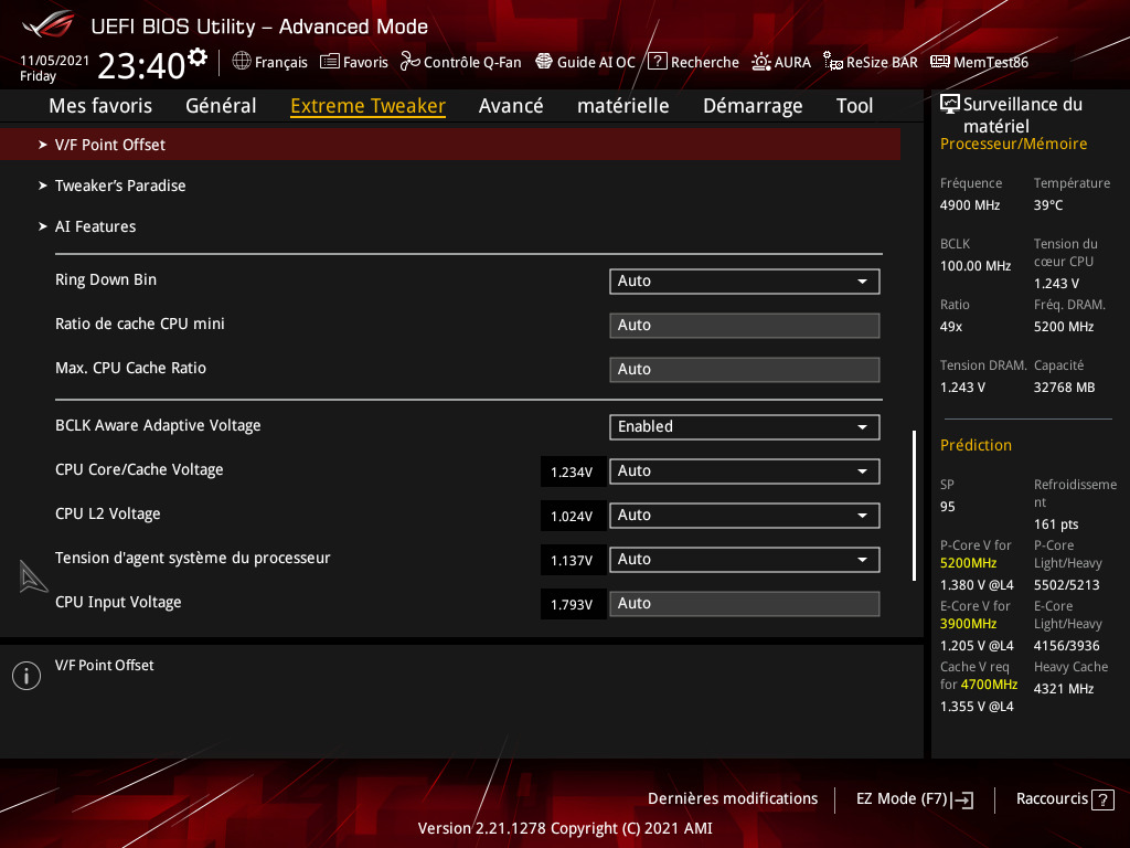 Rog Maximus Z690 Extreme Glacial : La Carte Ultime 7 Caputre Bios ASUS ROG Maximus Z690 Formula