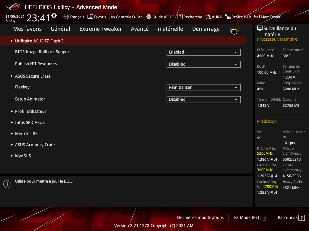 Rog Maximus Z690 Extreme Glacial : La Carte Ultime 11 Caputre Bios ASUS ROG Maximus Z690 Formula
