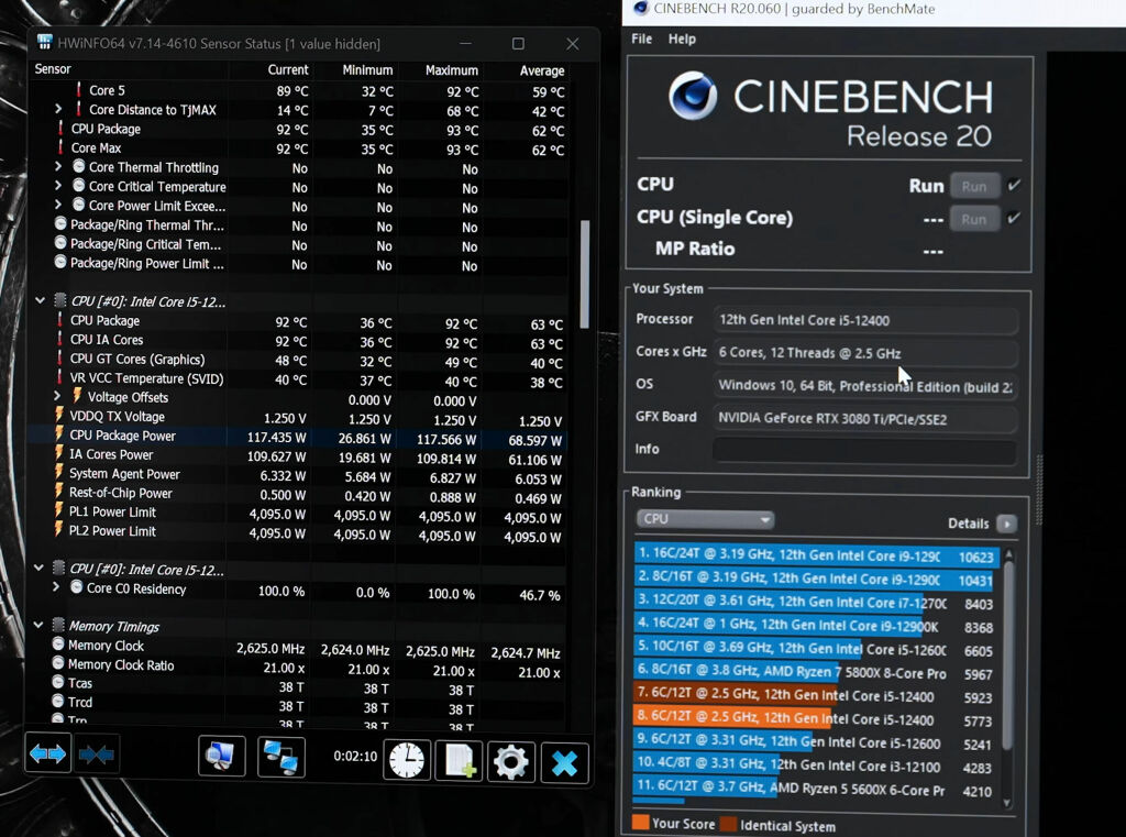 Intel i5-12400 aussi à 5 GHz sur une B660 3 Asus B660 Core I5 12400 5ghz Temp