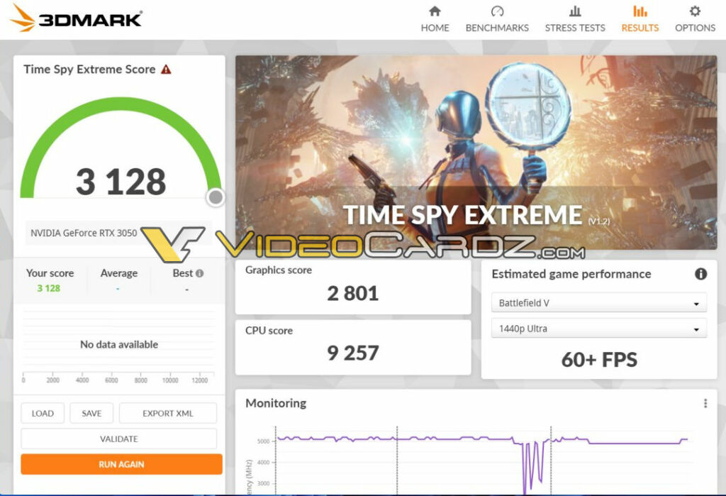 Nvidia Geforce Rtx 3050 Timespy Extreme