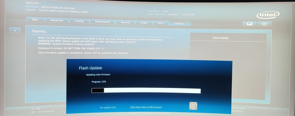 Test Intel Nuc 11 Extreme : Une Bête De Course ? 7 Intel Nuc Extreme 11 Beast Bios Update Flash