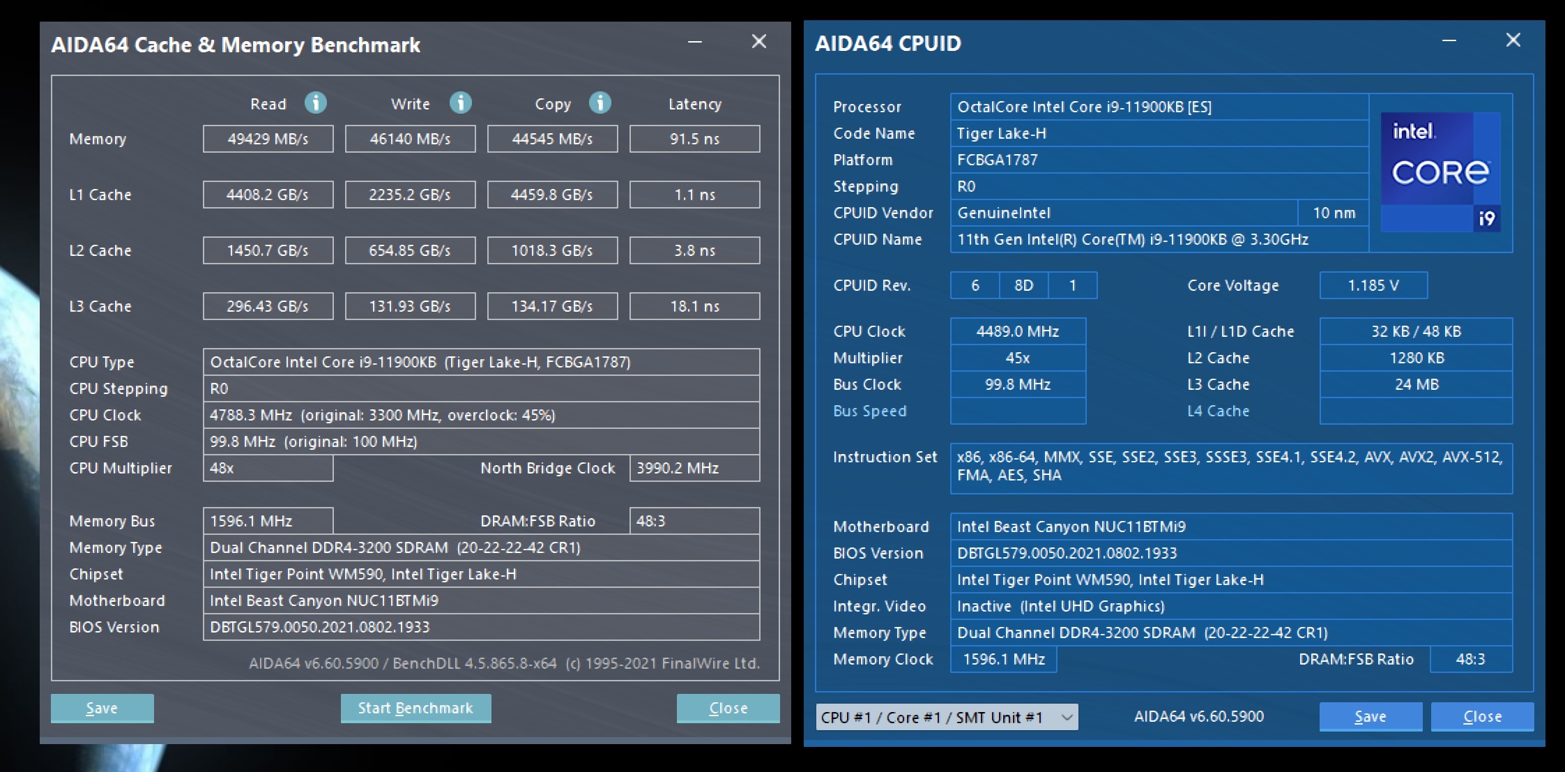 Test Intel Nuc 11 Extreme : Une Bête De Course ? 2 Nuc 11 Test Vitesse Memoire Aida 64