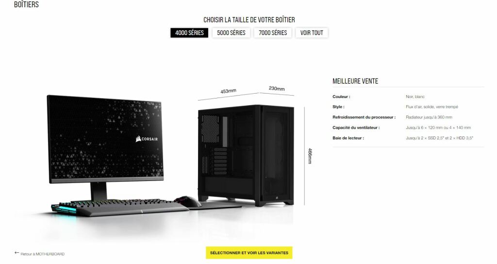 Corsair propose de concevoir son PC pas à pas 5 Corsair Pc Builder Boitier