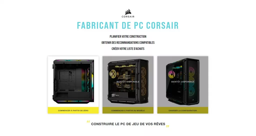 Corsair propose de concevoir son PC pas à pas 2 Corsair Pc Builder Intro