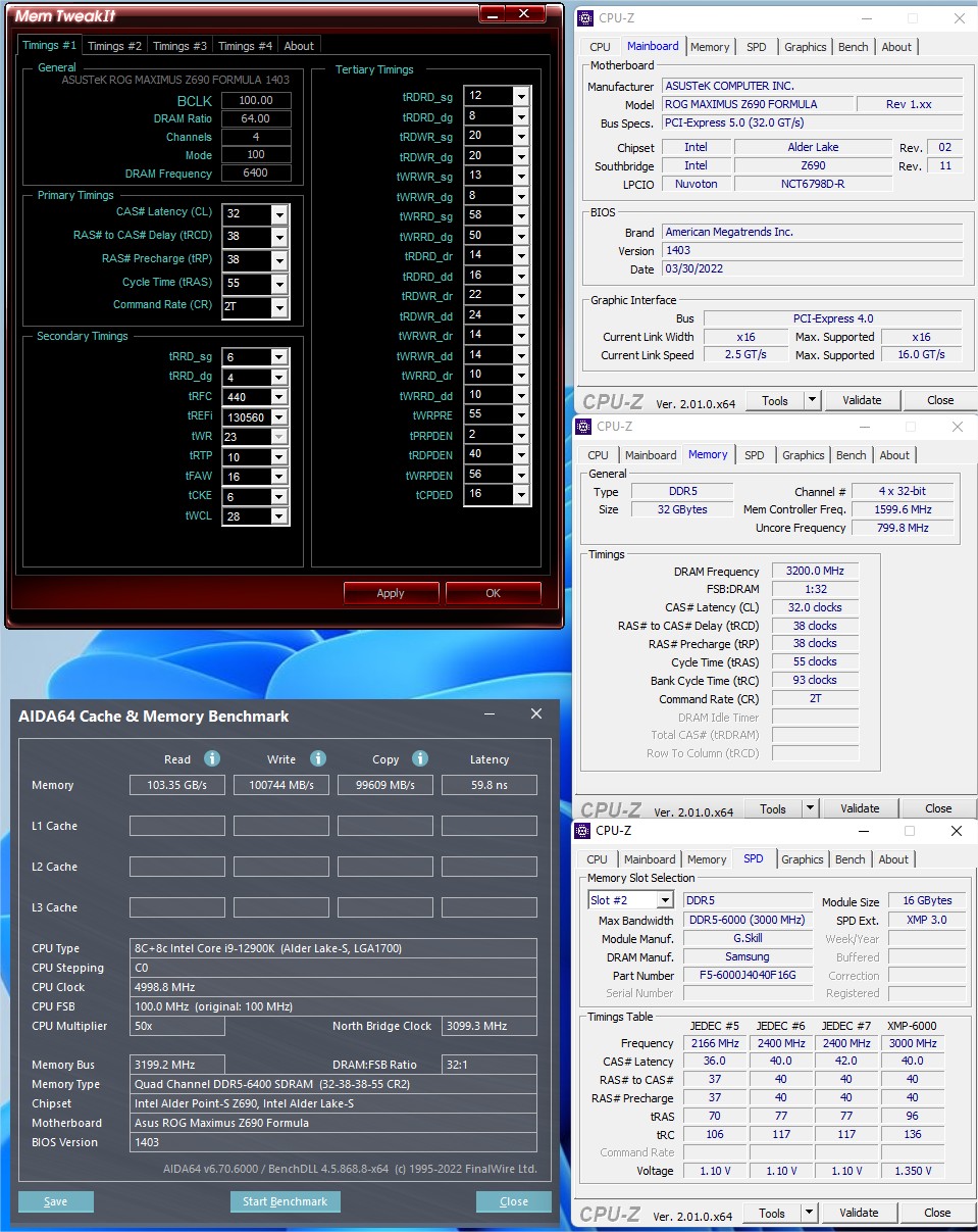 Test G.SKILL Trident Z5 RGB DDR5 6000 MHz 2 Aida64 Oc
