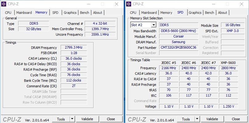 Test Corsair Dominator Platinum RGB DDR5 5600 MHz 9 Dominator Platinum Ddr5 Cpu Z