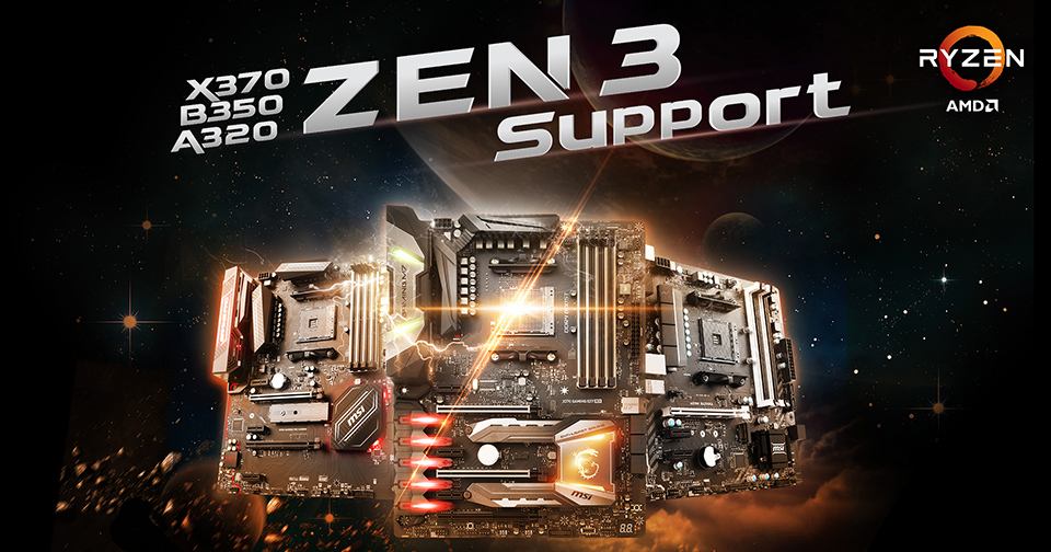 MSI annonce le support de Zen 3 sur les cartes mères de la série 300 2 Msi Support Zen3 01