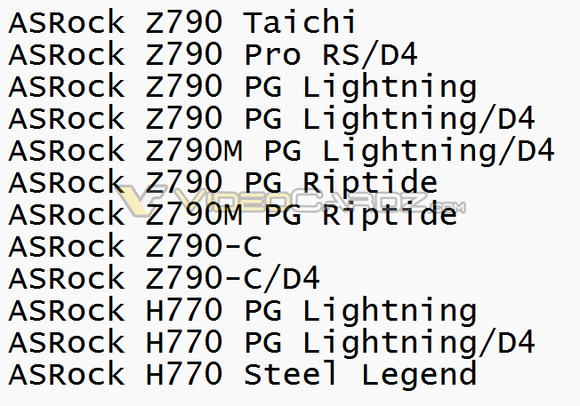 Certaines Z790 et H770 d'AsRock supportent la DDR4 2 Asrock Z790 H770 Series