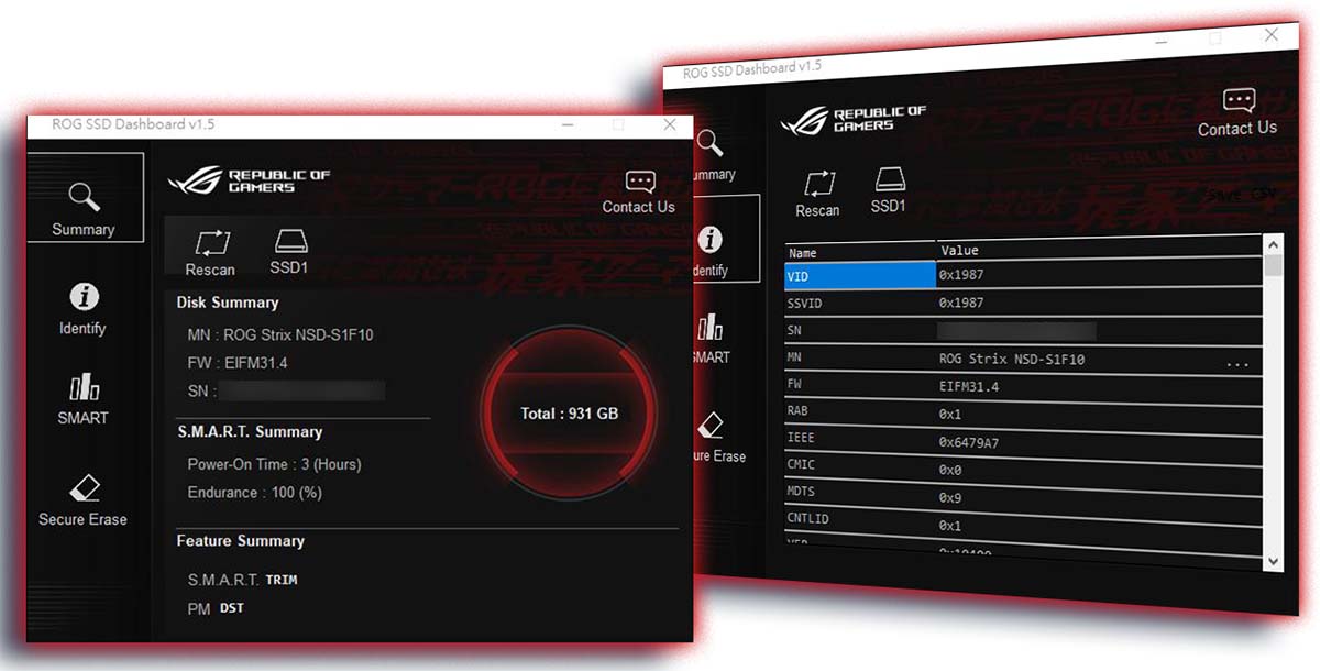 (MAJ) Du SSD haut de gamme avec le ASUS ROG Strix SQ7 PCIe Gen 4.0 NVMe 5 ROG SSD Dashboard