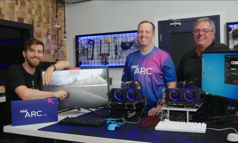 Présentation de la carte graphique Intel Arc A770 par Linus Tech Tips 1 INTEL ARC A770 DEMO 1 jpg webp