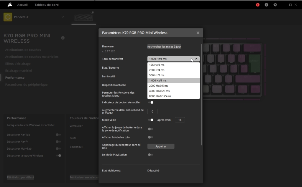 Test du Corsair K70 Pro Mini Wireless 8 K70 Rgb Pro Mini Wireless Icue 7