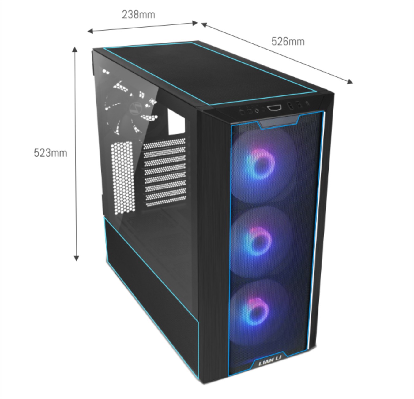LIAN LI lance le LANCOOL III : Refroidissement amélioré ? 9 Lancool 3 rgb dimensions