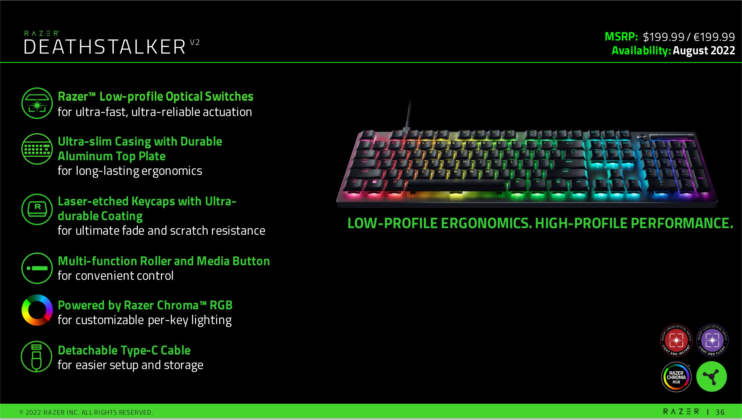 Razer DeathStalker V2 : Trois Nouveaux Claviers 11 Razer Deathstalker V2 Fiche Et Prix