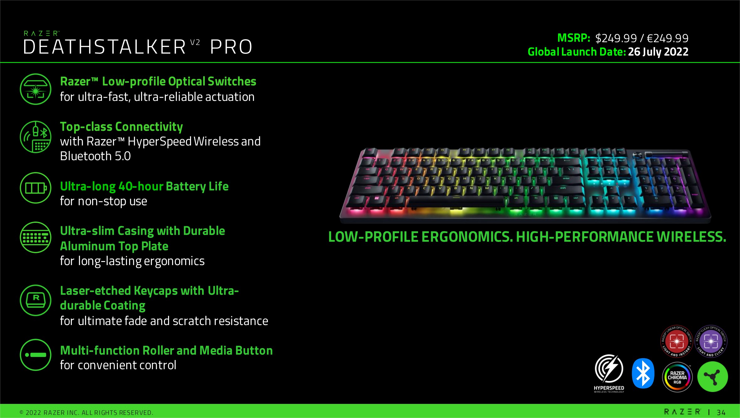 Razer DeathStalker V2 : Trois Nouveaux Claviers 10 Razer Deathstalker V2 Pro Fiche Et Prix