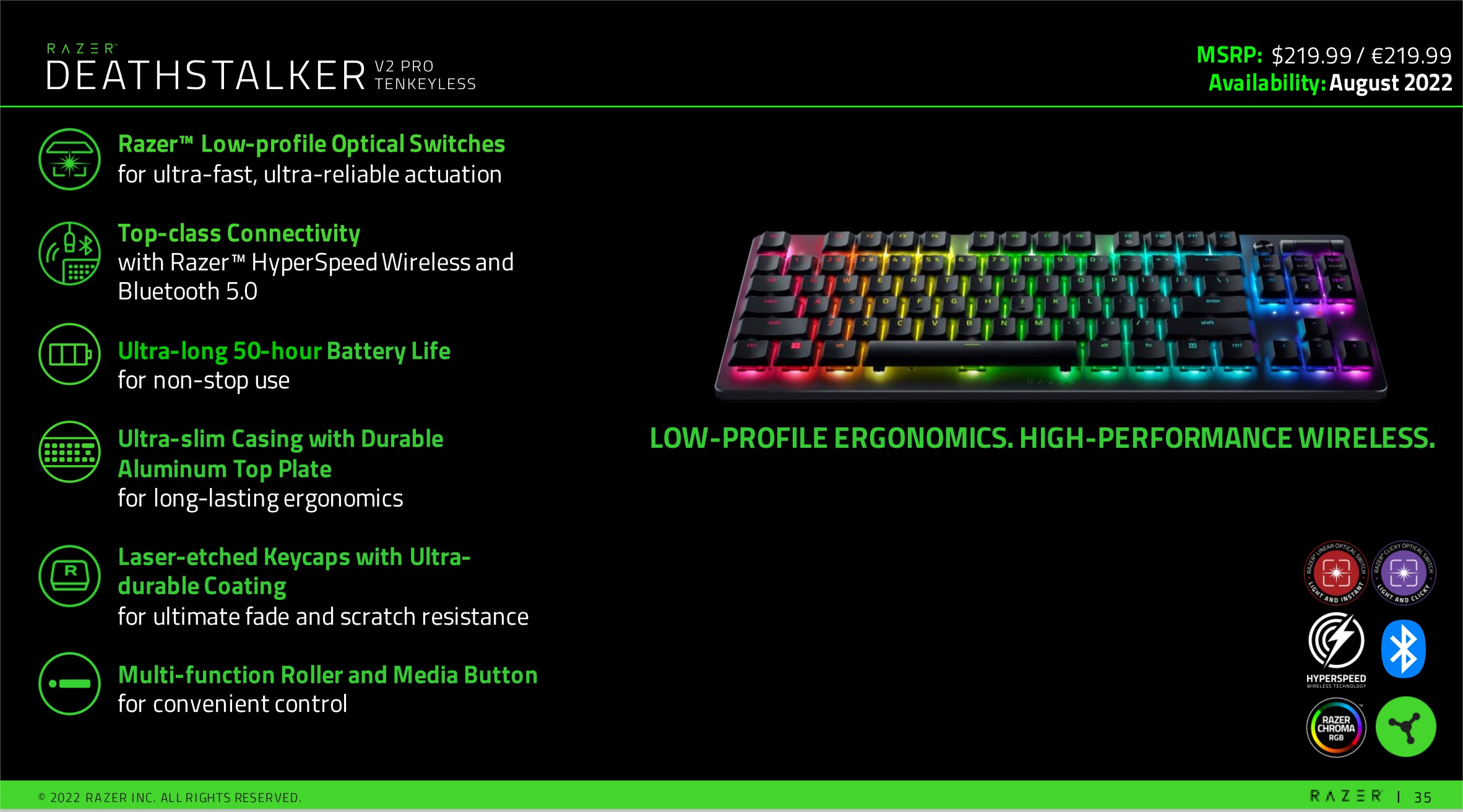 Razer DeathStalker V2 : Trois Nouveaux Claviers 9 Razer Deathstalker V2 Pro Tkl Fiche Et Prix