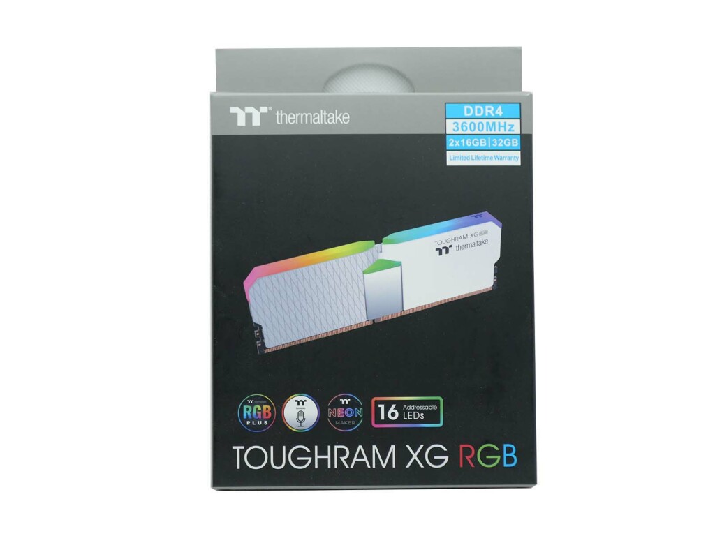 Test : Thermaltake TOUGHRAM XG RGB 2×16 Go 3600 MHz White 2 Avant de la boîte
