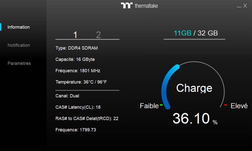 Test : Thermaltake TOUGHRAM XG RGB 2×16 Go 3600 MHz White 5 TOUGHRAM RGB