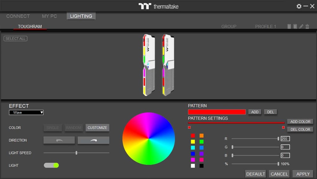 Test : Thermaltake TOUGHRAM XG RGB 2×16 Go 3600 MHz White 4 TT RGB PLUS Software Lighting