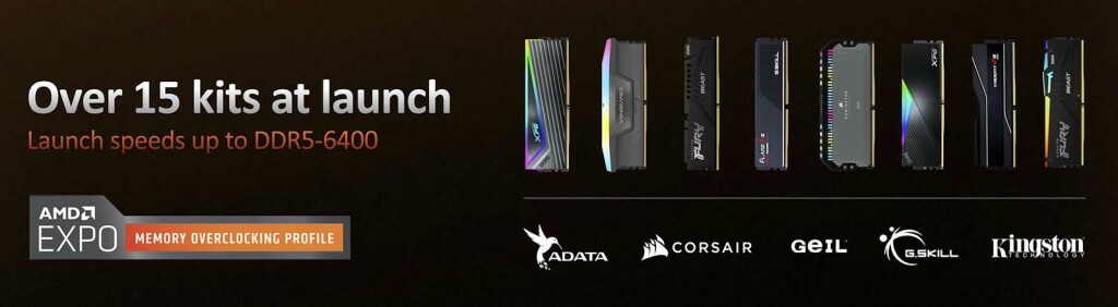 Déjà 15 kits mémoire compatibles AMD EXPO dès le lancement