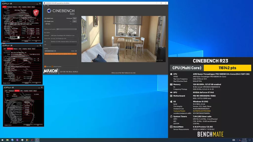 116142 points sous Cinebench pour le Threadripper PRO 5995WX 2 AMD Threadripper PRO 59950WX World Record Cinebench R23