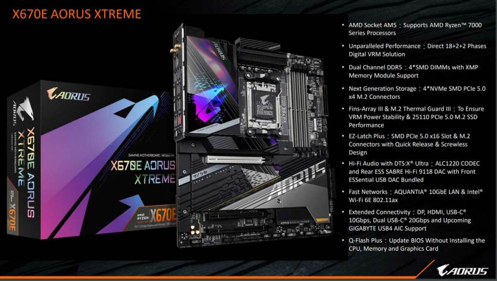 Les cartes mères X670/X670E AORUS pour les Ryzen 7000 2 GIGABYTE X670E AORUS XTREME