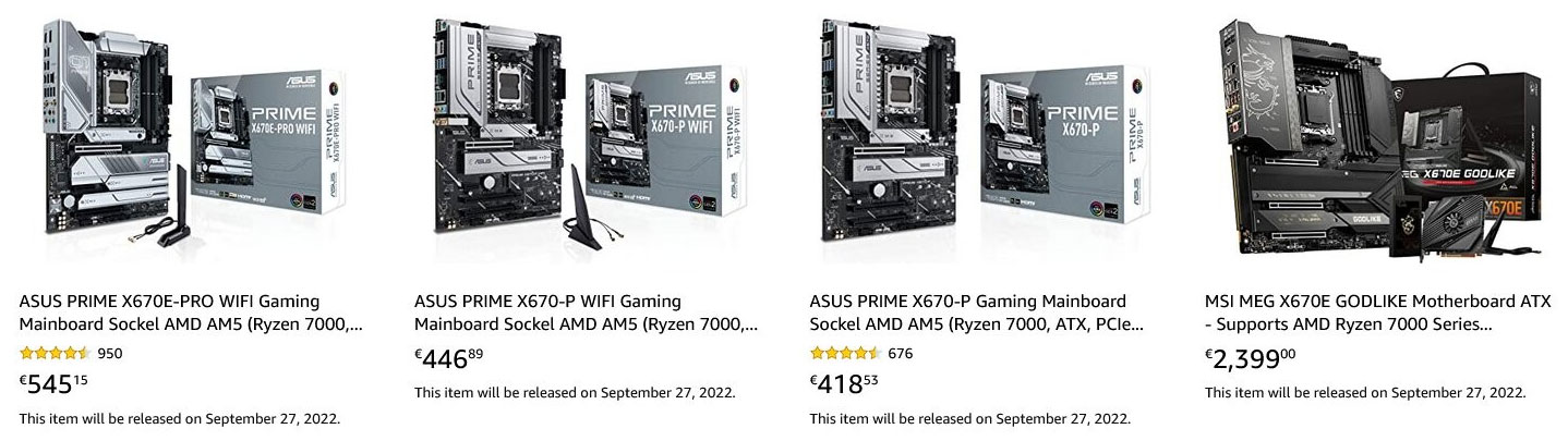 Certains prix des cartes mères X670E sont connus 2 Prix X670e (1)
