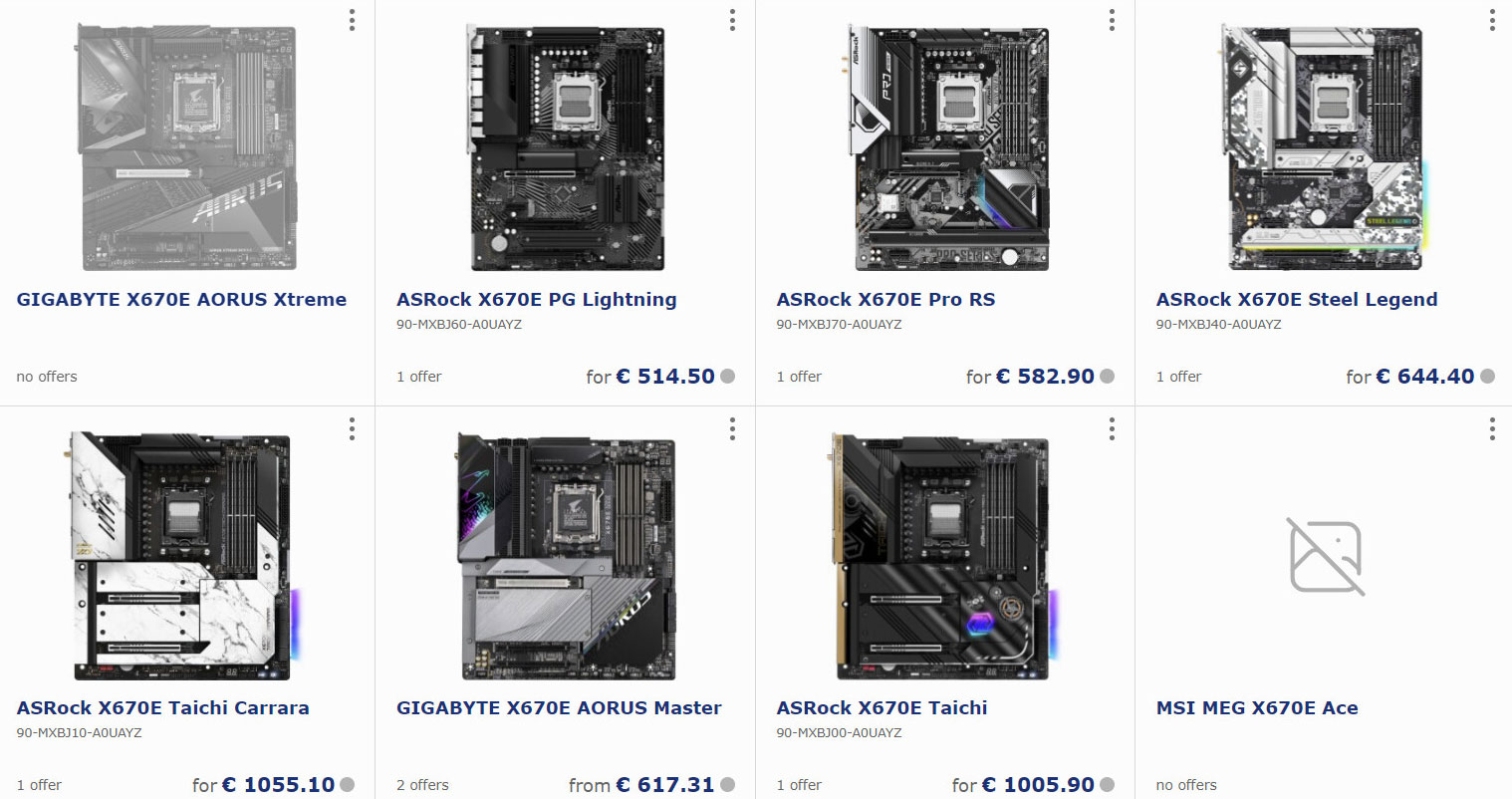 Certains prix des cartes mères X670E sont connus 4 Prix X670e (3)