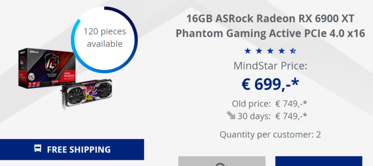 Offres limitées sur la RX 6900XT avec baisse de prix 2 Asrock Rx6900xt Sale 768x343 1