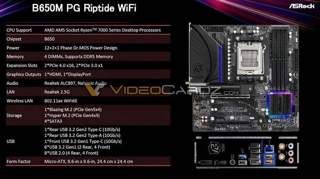 Sept modèles de cartes mères ASRock B650 5 Carte Mere Asrock B650m Pg Riptide Wifi