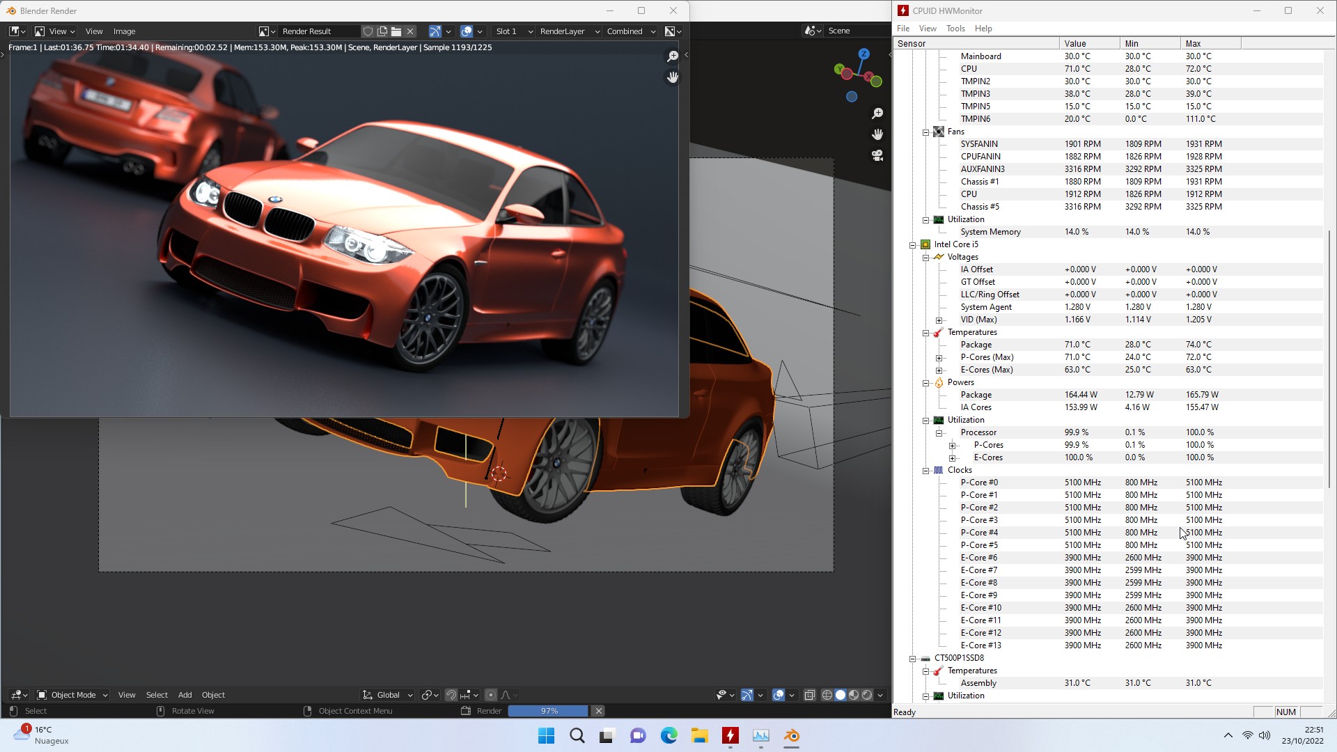 Test Intel Core i5-13600K : The best ? 5 Core I5 13600k Conso Blender