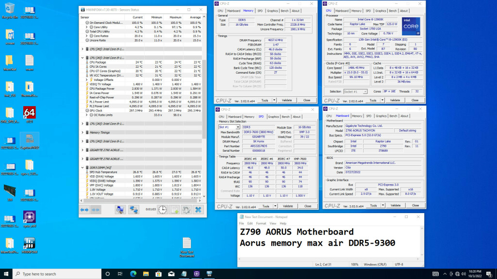 Les Gigabyte Z790 Aorus proposent le XMP DDR5-8000+ 3 Gigabyte Z790 Aorus Tachyon 9300